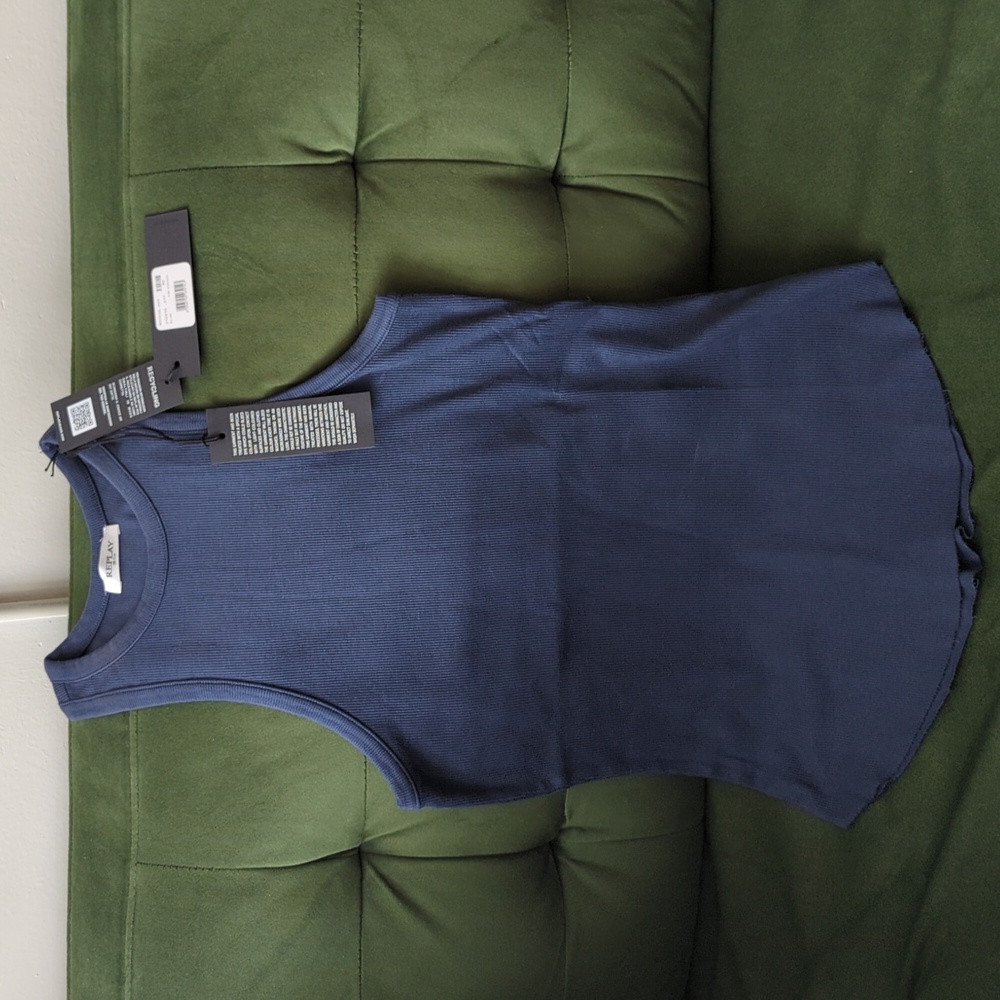 Replay Slim Fit Ribbed Top - Picture 7 of 7